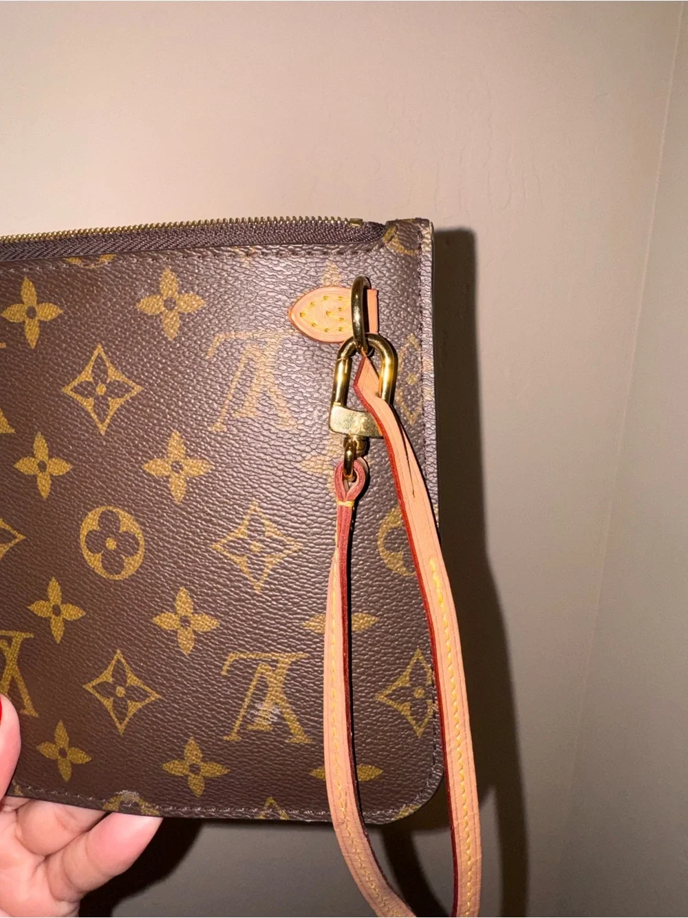Louis Vuitton Neverful Canvas Wristlet.